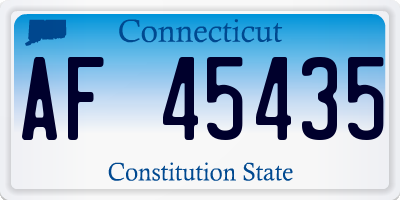 CT license plate AF45435