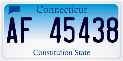 CT license plate AF45438