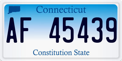 CT license plate AF45439