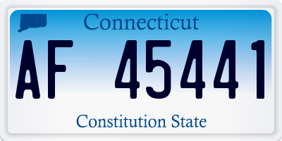 CT license plate AF45441