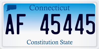 CT license plate AF45445