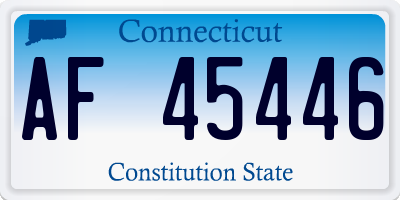 CT license plate AF45446