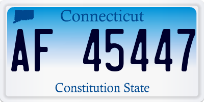 CT license plate AF45447