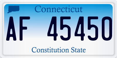 CT license plate AF45450