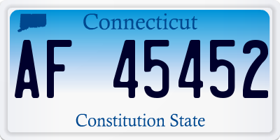 CT license plate AF45452