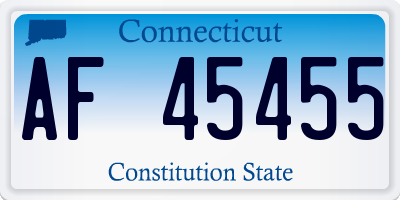 CT license plate AF45455