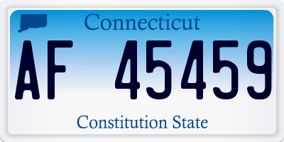 CT license plate AF45459