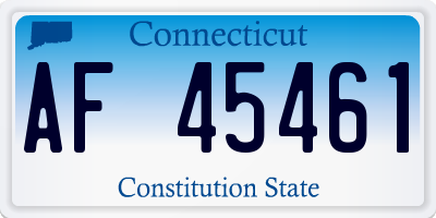CT license plate AF45461