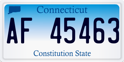 CT license plate AF45463