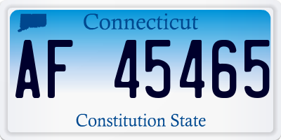 CT license plate AF45465
