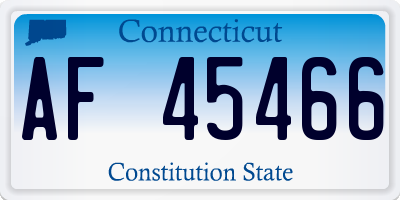 CT license plate AF45466
