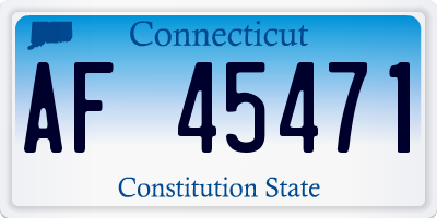 CT license plate AF45471