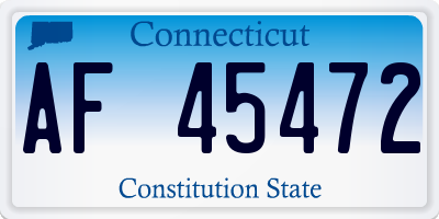 CT license plate AF45472