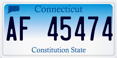 CT license plate AF45474