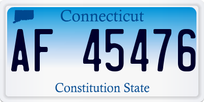 CT license plate AF45476