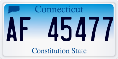 CT license plate AF45477