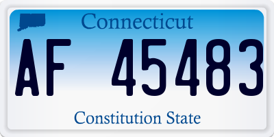 CT license plate AF45483