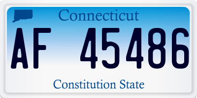 CT license plate AF45486