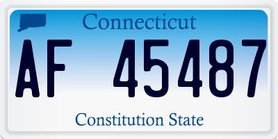 CT license plate AF45487