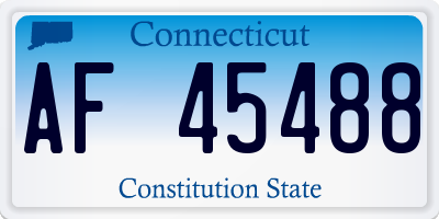 CT license plate AF45488