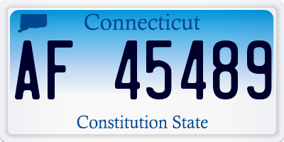CT license plate AF45489