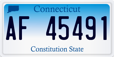 CT license plate AF45491