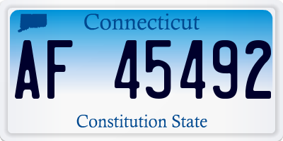 CT license plate AF45492