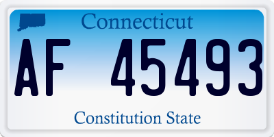 CT license plate AF45493