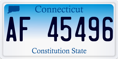 CT license plate AF45496