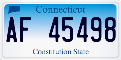CT license plate AF45498