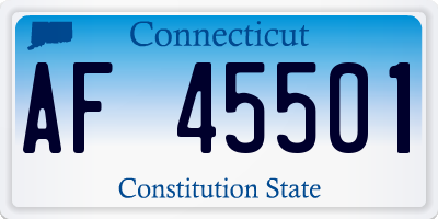 CT license plate AF45501