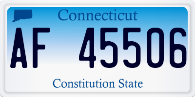 CT license plate AF45506