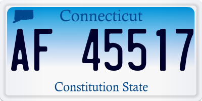 CT license plate AF45517