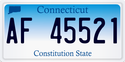 CT license plate AF45521