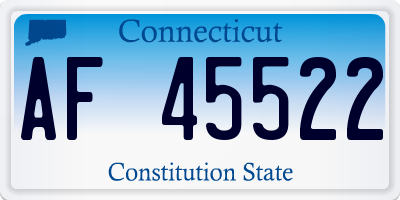 CT license plate AF45522