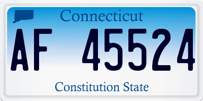 CT license plate AF45524