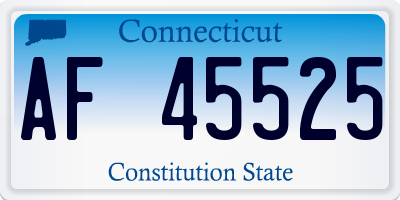 CT license plate AF45525