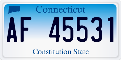 CT license plate AF45531