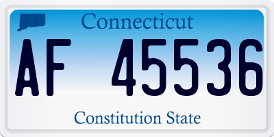 CT license plate AF45536