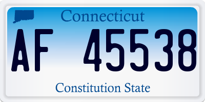 CT license plate AF45538