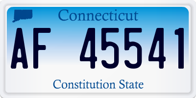 CT license plate AF45541