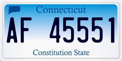 CT license plate AF45551