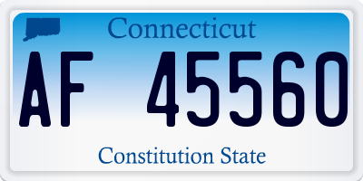 CT license plate AF45560
