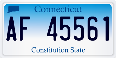 CT license plate AF45561