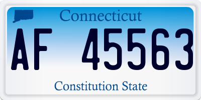 CT license plate AF45563