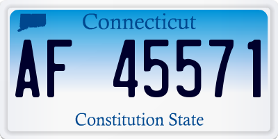 CT license plate AF45571