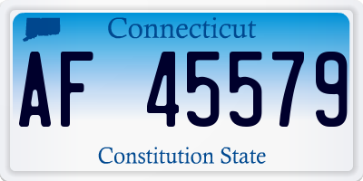 CT license plate AF45579