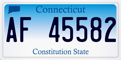 CT license plate AF45582