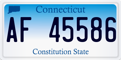 CT license plate AF45586