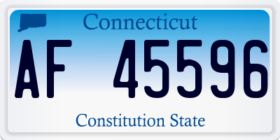 CT license plate AF45596